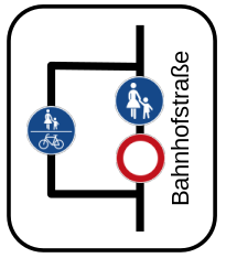 Usingen, Beispieltafel fr Umleitung Baustelle Bahnhofstrae fr den Radverkehr